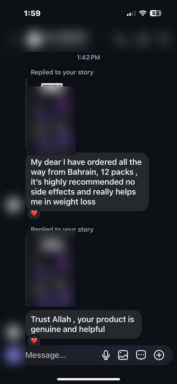 Customer ordered 12 packs of Moringa from Bahrain