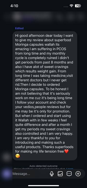Detailed customer review of Moringa capsules