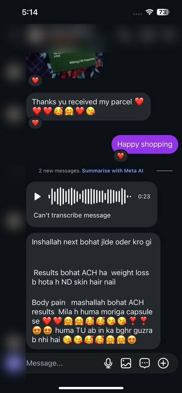 Customer confirming delivery and sharing results