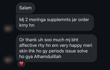 Customer ordering two more jars of Moringa