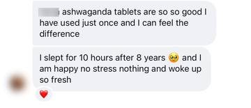 Customer on sleep after taking Ashwagandha capsules